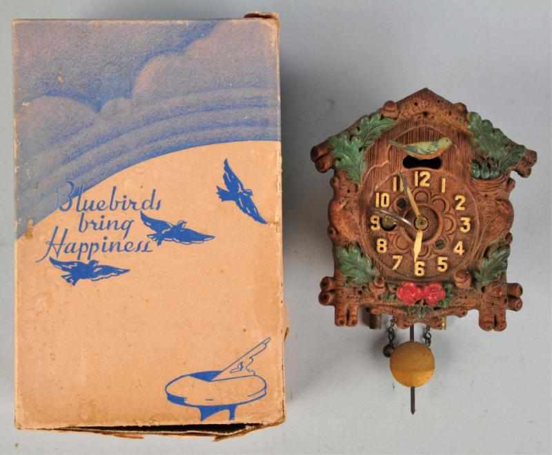 Appraisal: Keebler Bluebird Cuckoo Clock in Box Original box Works sporadically