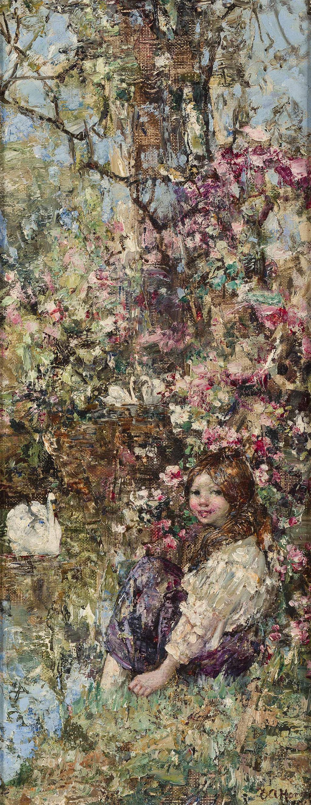 Appraisal: EDWARD ATKINSON HORNEL SCOTTISH - A QUIET NOOK Signed and