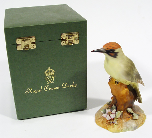 Appraisal: Royal Crown Derby bone china woodpecker with hand painted decoration