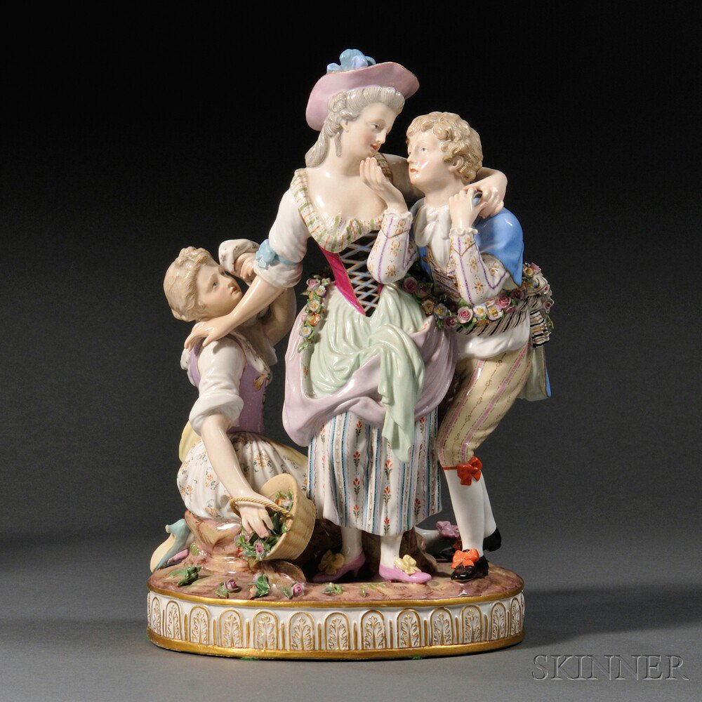 Appraisal: Meissen Porcelain Figural Courting Group Germany late th century polychrome