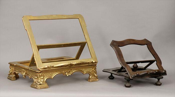 Appraisal: Louis XV-Style Carved Giltwood Bookstand and a Walnut Bookstand to