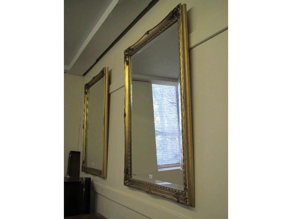 Appraisal: Three modern gilt framed wall mirrors