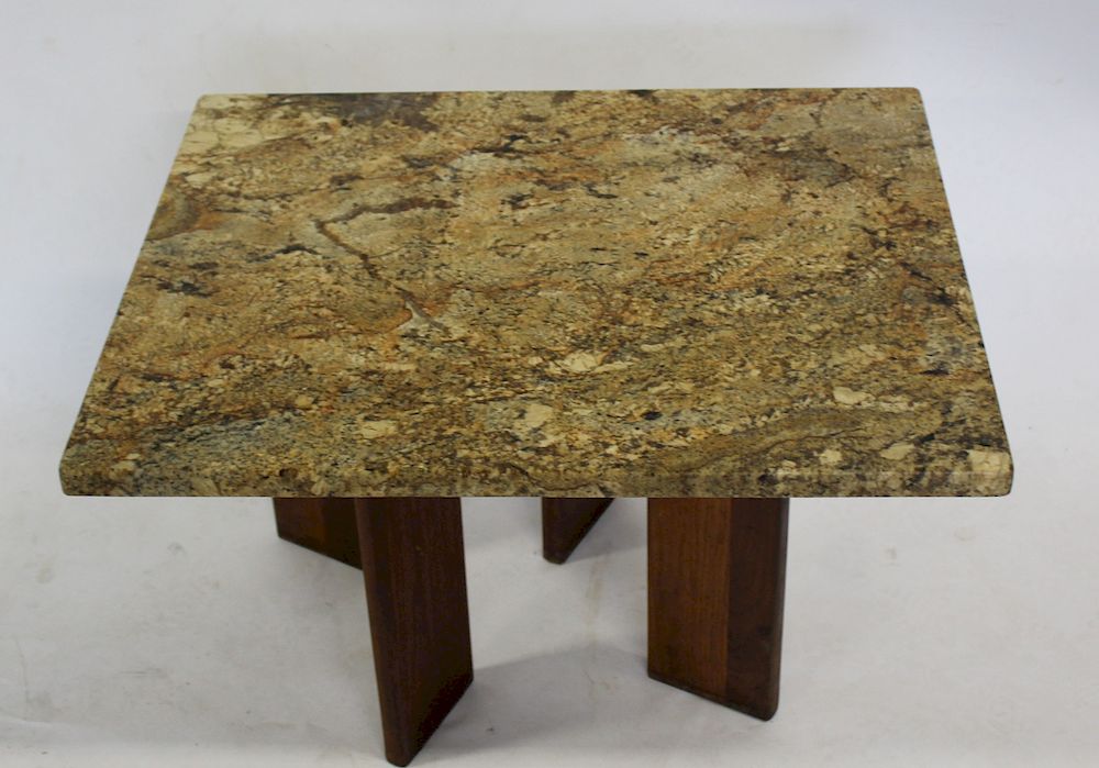 Appraisal: MIDCENTURY Marbletop Coffee Table Nice lines and thick marble From