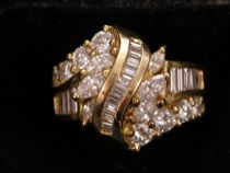 Appraisal: K Yellow Gold and Diamond Ring Ladies K yellow gold