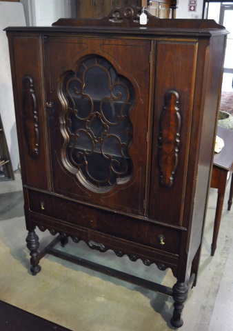 Appraisal: William Mary Style China CabinetHaving single door above single drawer