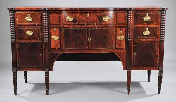 Appraisal: An American Federal Inlaid Mahogany Sideboard in the Sheraton Taste