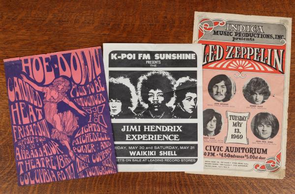 Appraisal: CANNED HEAT LED ZEPPLIN JIMI HENDRIX POSTERSThree original period small