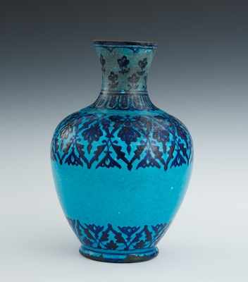 Appraisal: Persian Faience Vase th Century Pottery vase with turquoise glaze