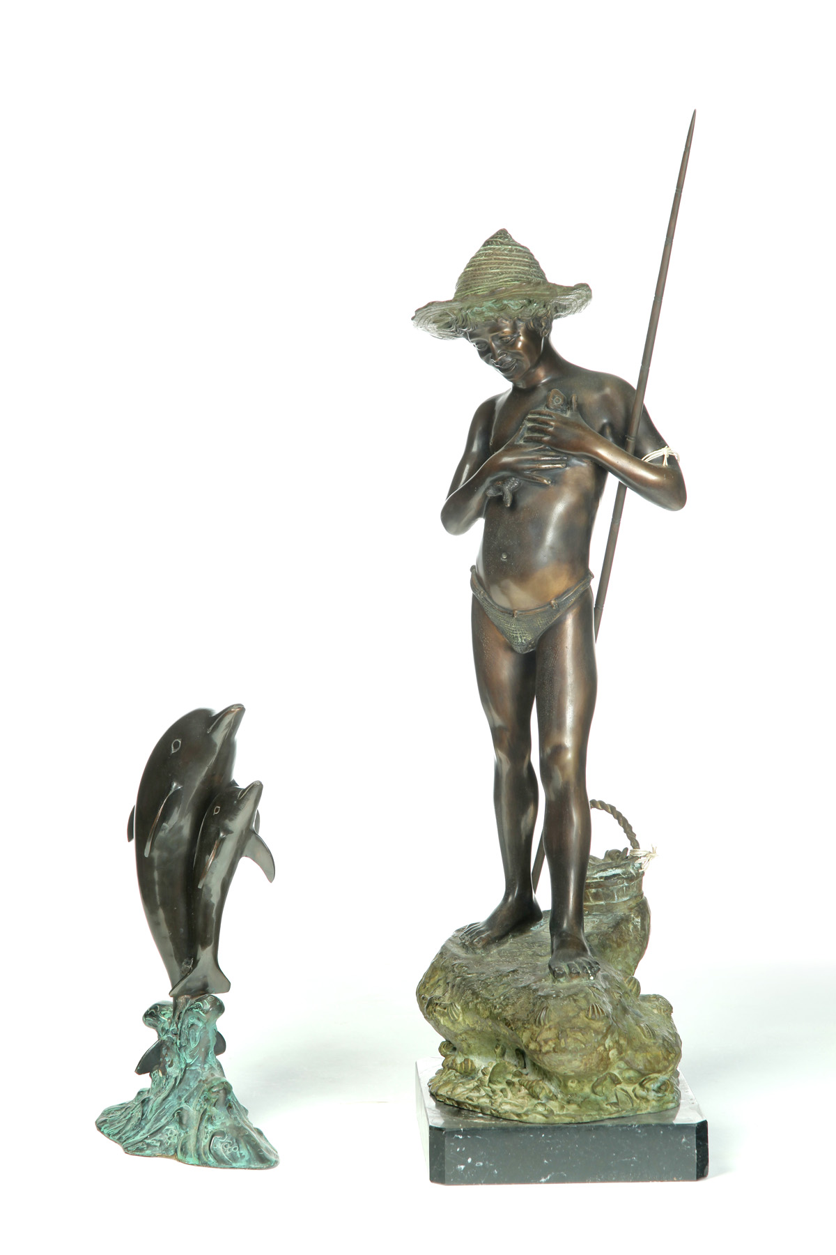 Appraisal: TWO BRONZES American nd half- th century Both have applied