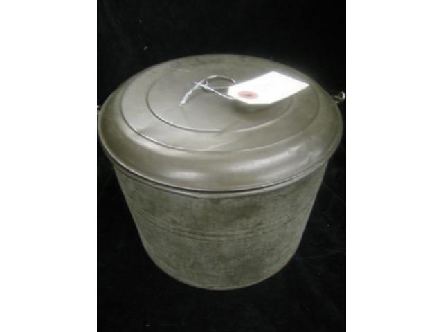 Appraisal: Victorian Tin Covered Pail