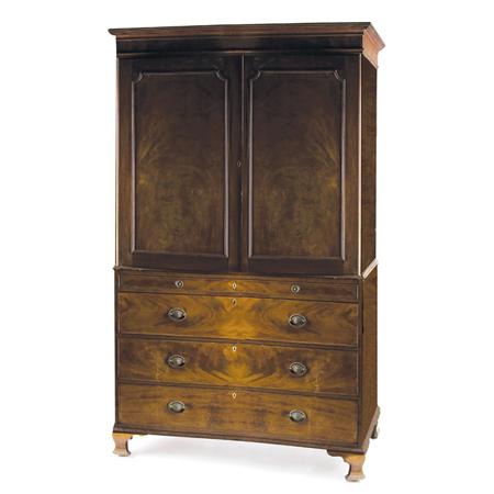 Appraisal: George III Mahogany Linen Press Estimate -