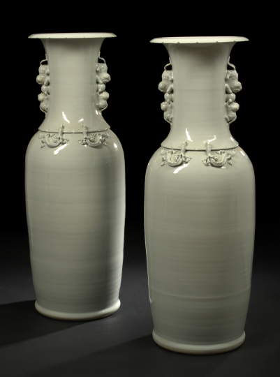 Appraisal: Monumental Pair of Chinese Porcelain Temple Vases each of baluster