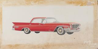 Appraisal: Theodore Lodigensky American b gouache illustration of a Chrysler New