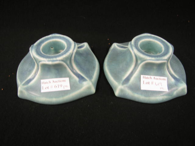 Appraisal: Pair of Rookwood Art Pottery Candleholders diameter tall shape excellent