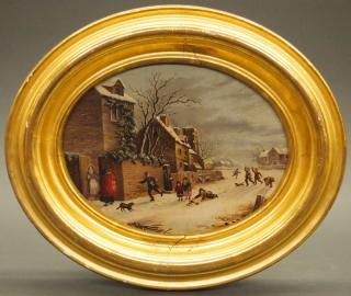 Appraisal: th c Dutch winter landscape A late th century Dutch