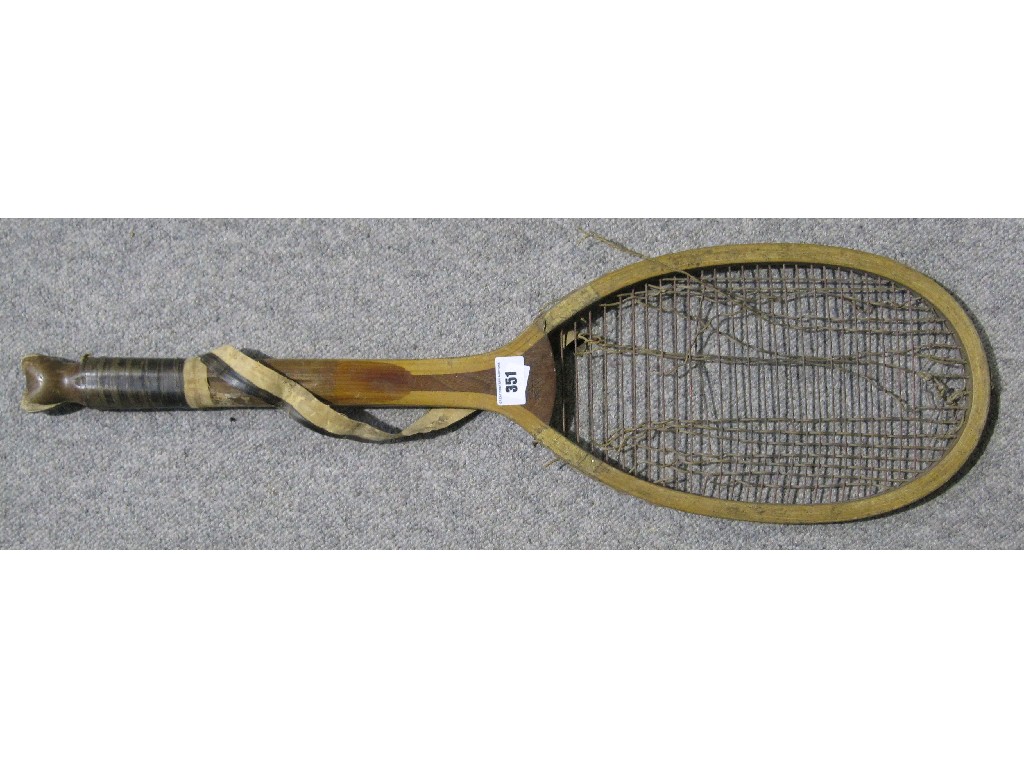 Appraisal: Antique tennis racquet