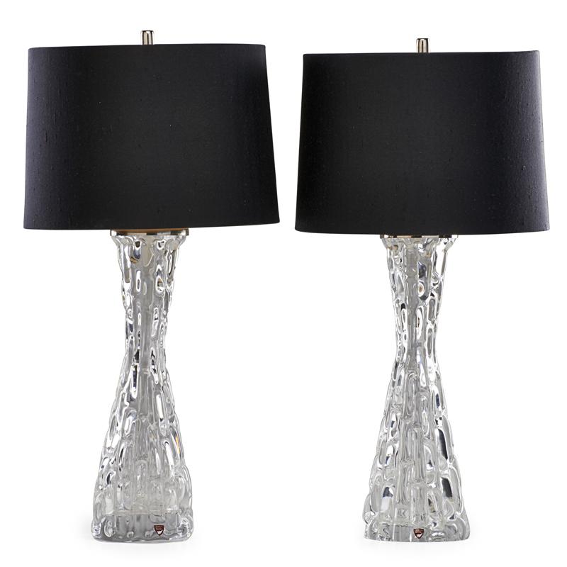 Appraisal: CARL FAGERLUND ORREFORS Pair of table lamps Condition Report European