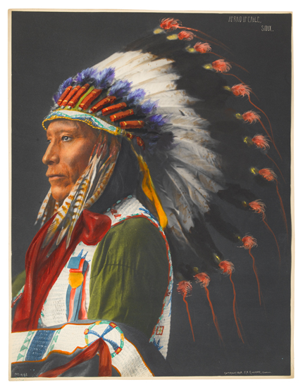 Appraisal: WESTERN PHOTOGRAPHS Rinehart Frank A Afraid of Eagle Sioux Hand-colored