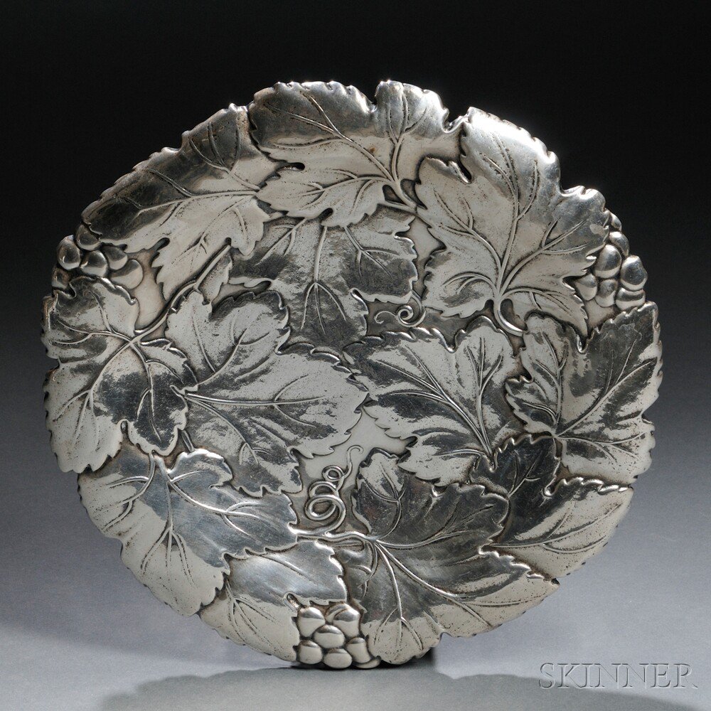 Appraisal: Reed Barton Sterling Silver Grape Leaf Dish Taunton Massachusetts the