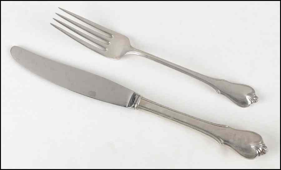 Appraisal: WALLACE STERLING SILVER FLATWARE IN THE GRAND COLONIAL PATTERN Comprising