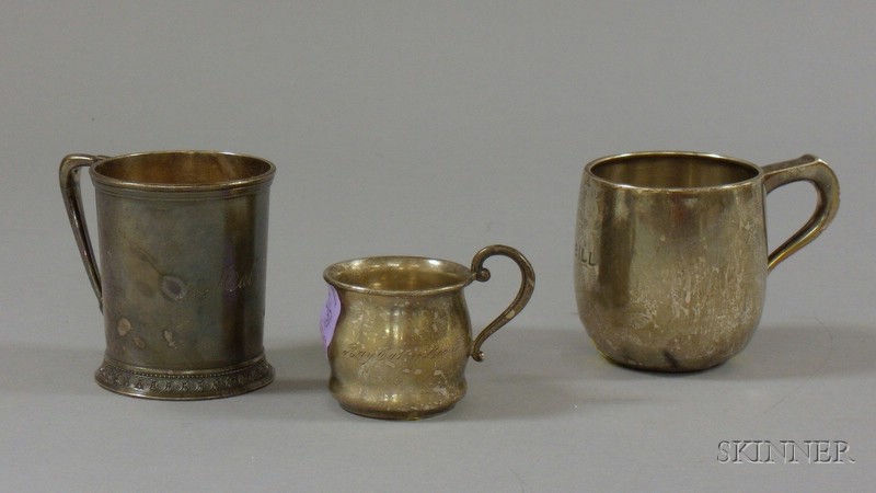 Appraisal: Three Sterling Silver Mugs Child's Cups