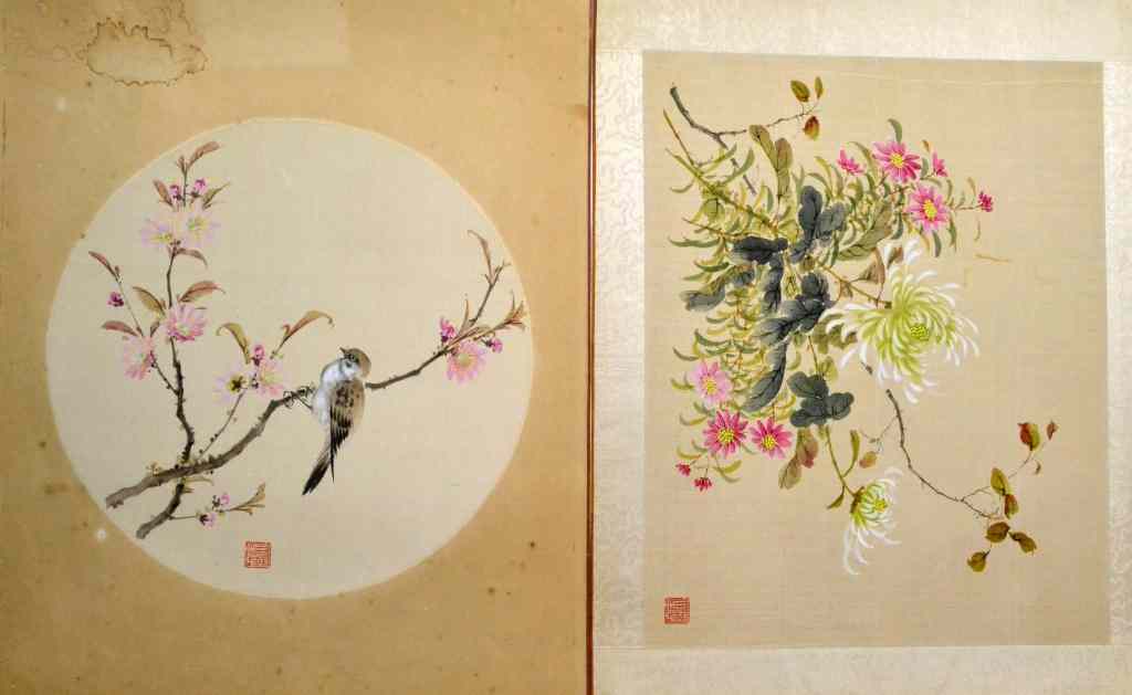 Appraisal: Chinese Qing Watercolor Paintings On SilkFinely painted to depict lotus