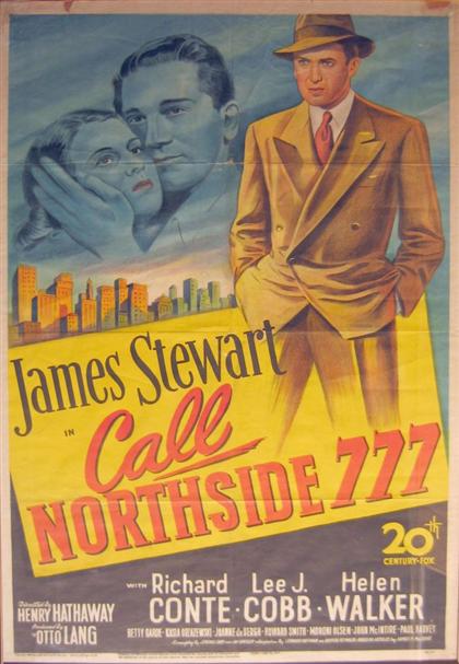 Appraisal: piece Movie Poster Call Northside th-Century Fox Color litho one-sheet