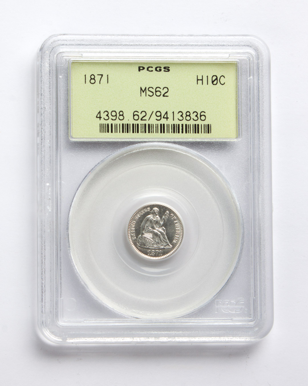 Appraisal: U S Seated Liberty type silver half dime MS- in