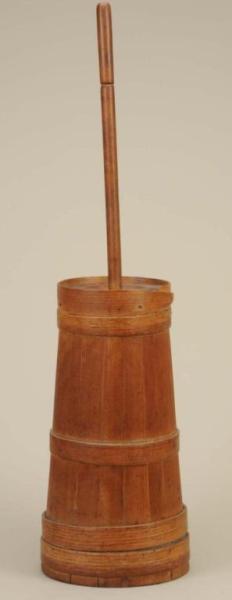 Appraisal: Wooden Butter Churn Description Early th Century Stave construction possibly