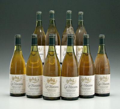 Appraisal: bottles French white table wine La Mazeau Hermitage Rhone Valley