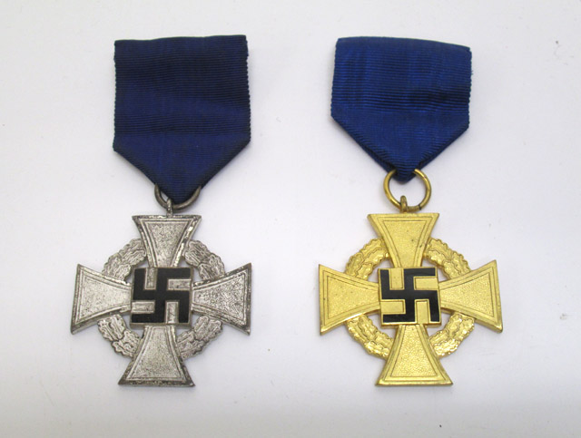 Appraisal: TWO WORLD WAR TWO GERMAN NAZI LONG SERVICE AWARD MEDALS