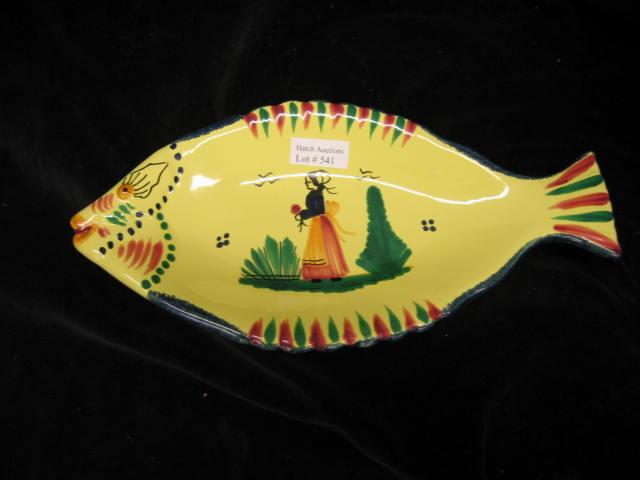 Appraisal: Quimper French Pottery Figural Fish Serving Dish yellow