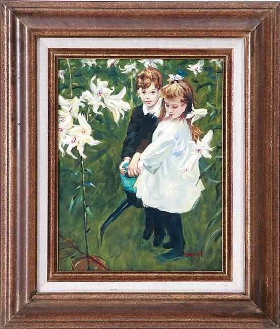 Appraisal: John Singer Sargent after American school - GARDEN STUDY OF