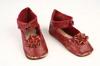 Appraisal: DOLL SHOES - Pair of E Jumeau Paris red leather