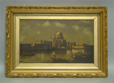 Appraisal: AFTER CANALETTO VIEW OF VENICE Photoreproduction on canvas x in