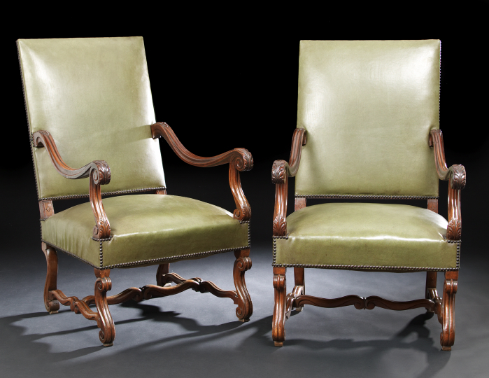 Appraisal: Pair of Regence-Style Mahogany Fauteuils a la Reine early th