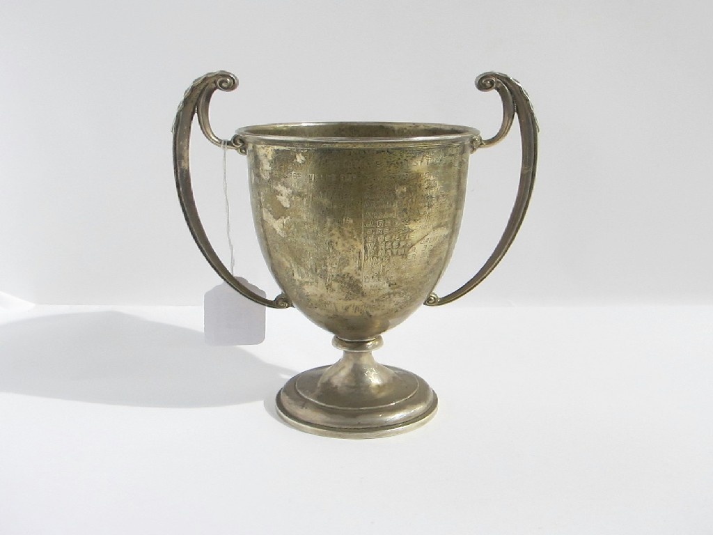 Appraisal: A silver double handled trophy cup Birmingham