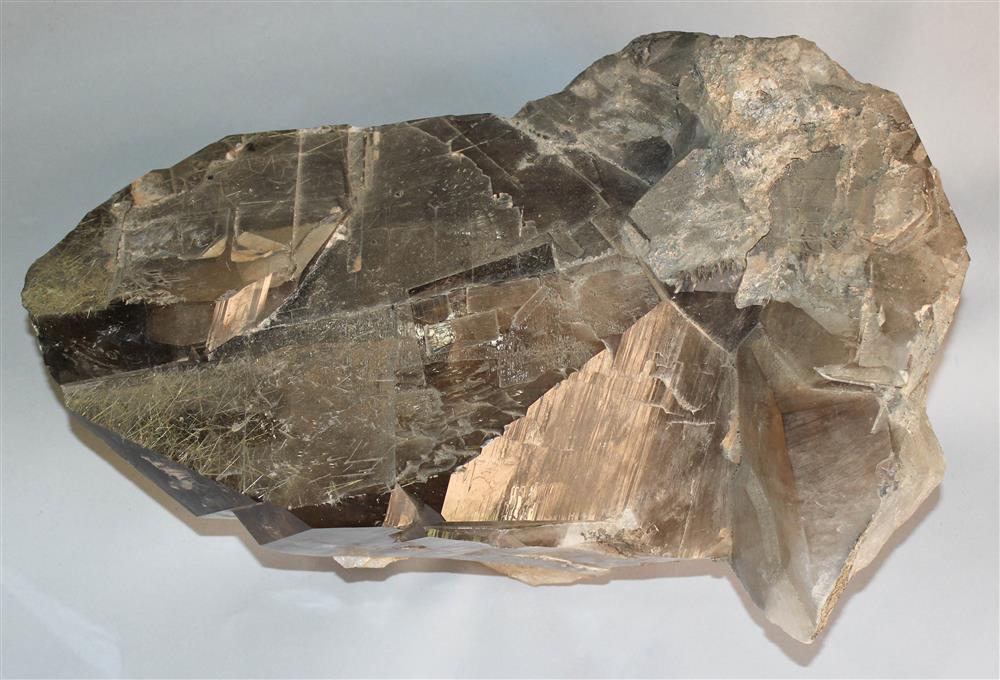 Appraisal: LARGE -INCH SMOKY QUARTZ WITH RUTILE INCLUSIONS MINERAL FROM MINAS