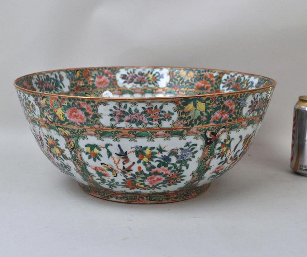 Appraisal: Chinese Famille Rose Porcelain Punch Bowl high diameter at the