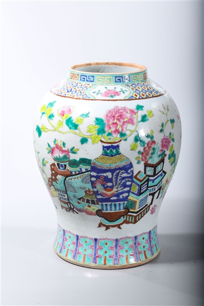 Appraisal: Chinese enameld porcelain vase depicting trees flowers and a variety