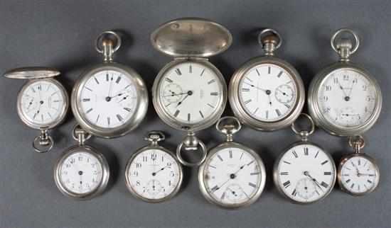 Appraisal: Group of pocket watches including Century nickel silver open face