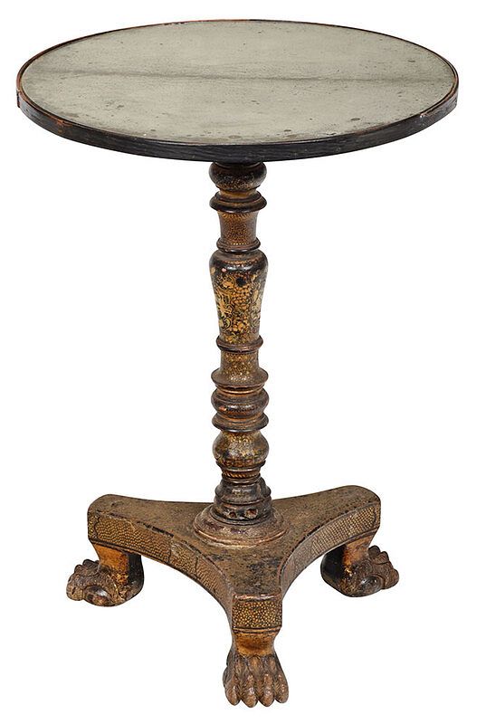 Appraisal: Chinese Export Lacquered and Gilt Pedestal Table th century with