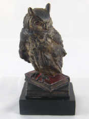 Appraisal: An Austrian cold painted bronze of an owl seated on