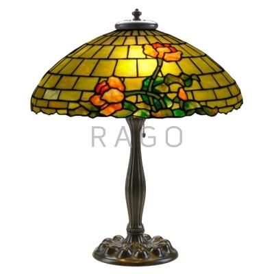 Appraisal: DUFFNER KIMBERLY Table lamp its shade in tulip pattern on