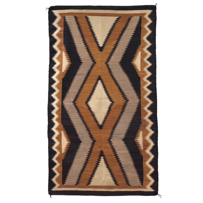 Appraisal: Navajo rug c serrated design in gold brown and cream