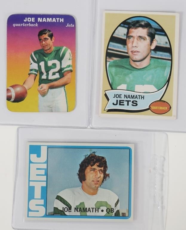 Appraisal: vintage Topps Joe Namath football cards including Topps and Super