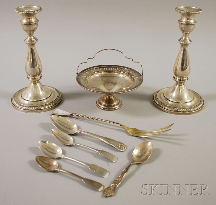 Appraisal: Group of Silver Table Flatware and Serving Items a pair