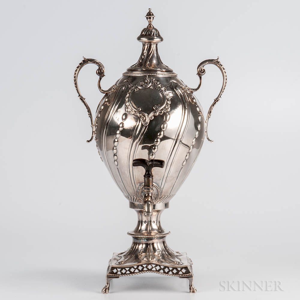 Appraisal: George III Sterling Silver Tea Urn George III Sterling Silver