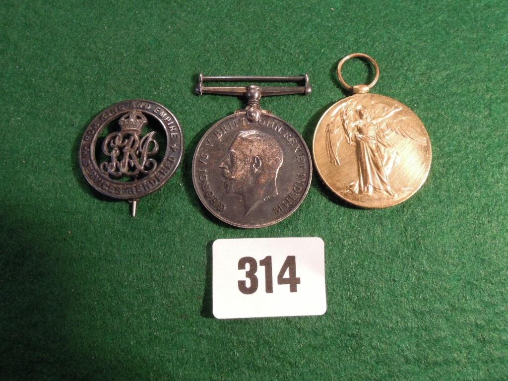 Appraisal: A British War Medal and Victory Medal awarded to Pte