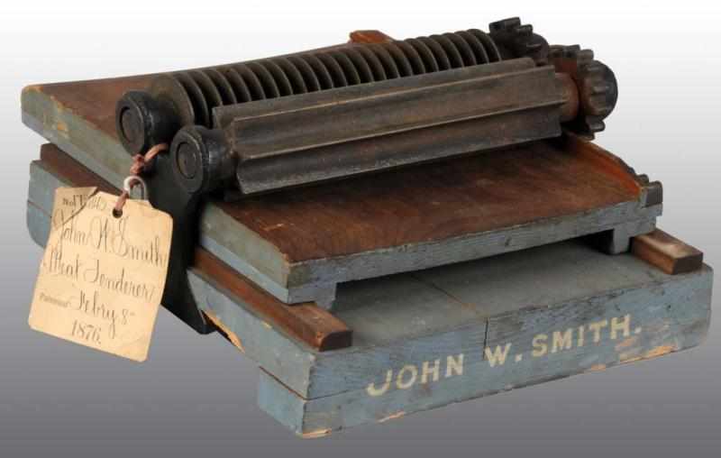 Appraisal: Patent Model of a Meat Tenderizer Description Patented by John